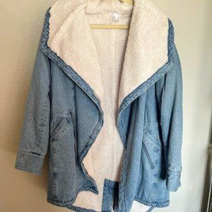 Fur-lined Denim Coat